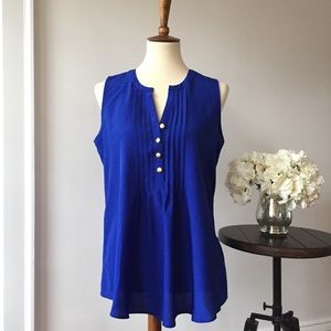 SPENCE cobalt blue sleeveless top